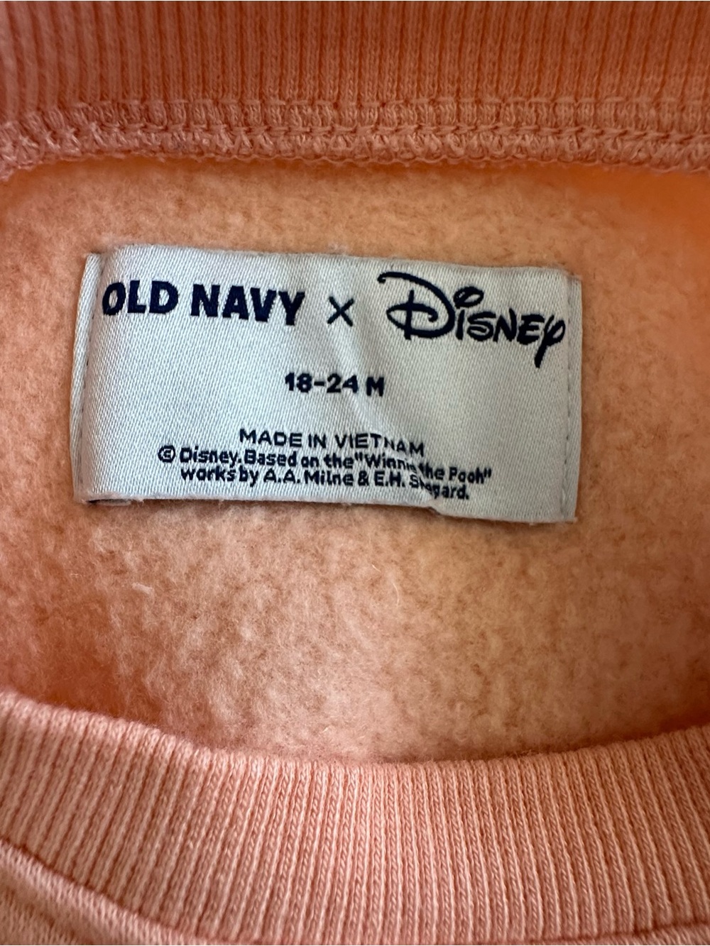 Old Navy x Disney Peach & White Baby Girl 18-24M Matched Sweatshirt & Pants Set - Picture 7 of 16